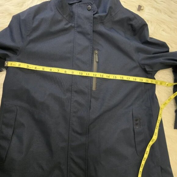 BARBOUR Glaciers Hooded Rain Jacket Coat Navy Women’s 10 Waterproof Breathable - Picture 7 of 7